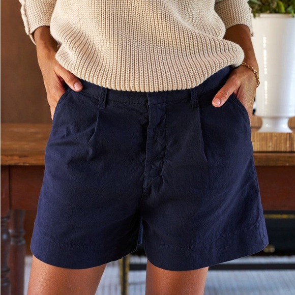 FRANK & EILEEN Waterford Waking Shorts 4.5” Italian Performance Linen Navy - Picture 1 of 9
